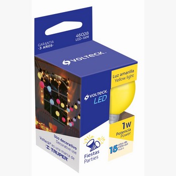 LAMPARA LED G45 127 V 1 W AMARILLO 46028