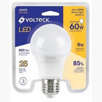 LÁMPARA LED, BULBO ESTÁNDAR A19 9W E27 1