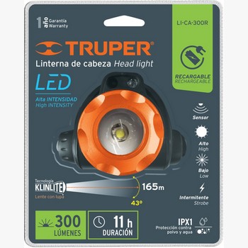 LINTERNA PARA CABEZA 290LM 2LED RECARGAB