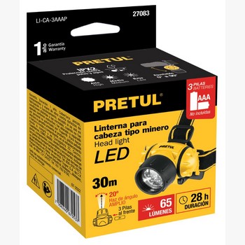LINTERNA PARA CABEZA 3 PILAS AAA 20 LUME