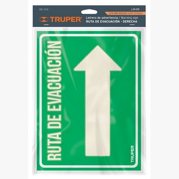 LETRERO DE SEÑALIZACION RUTA EVACUACIÓN