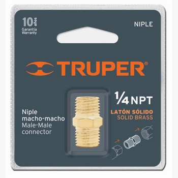 NIPLE LATON TIPO FF CUERDA 1/4 NPT