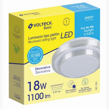 LUMINARIA LED 18W PLAFON DEC MET LUZ DIA